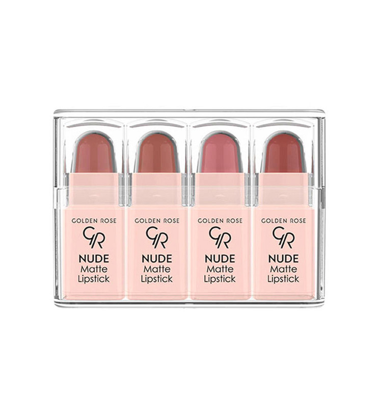 رژ لب مینی گلدن رز Nude Matte | پک ۴ عددی